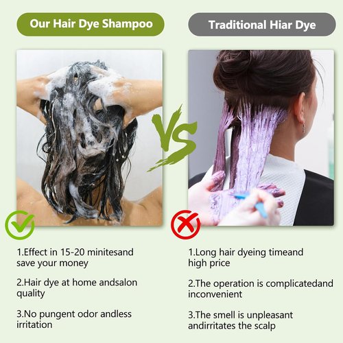 Regine Switzerland Light Brown Hair Dye Shampoo - 100% Gray Coverage, Natural Herbal Formula, Ammonia & Paraben Free
