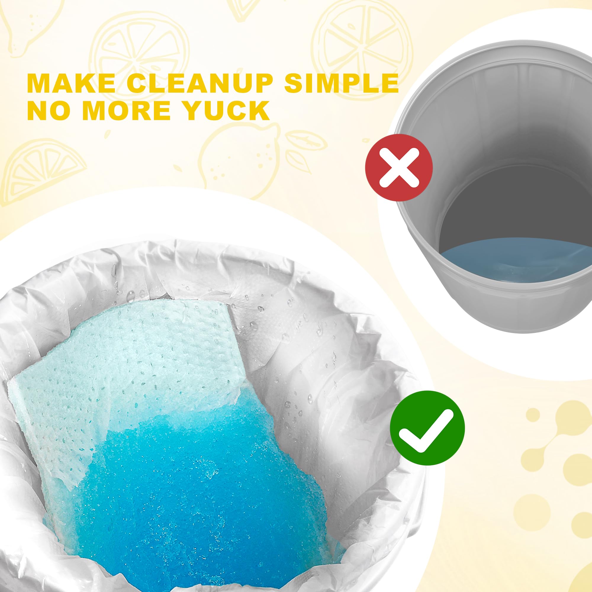 50 Pcs Super Absorbent Commode Pads | Locks Odor & Prevents Splash | Disposable Bedside Commode Liners Pads with Absorbent Gel for Adult Portable Toilet Chair Seat Bucket and Bedpan Home Medical Care