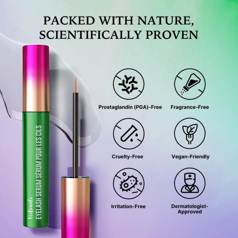 VieBeauti Eyelash Serum for Daily Lash Care, Gentle PGA-Free Lash Conditioning Serum to Support Healthier Looking Lashes, Vegan & Cruelty-Free