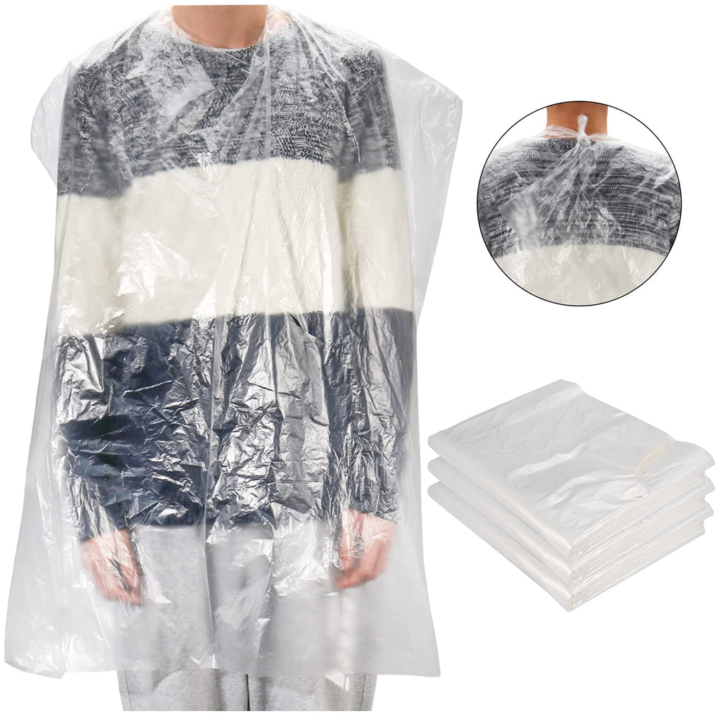 SINJEUN 200 PCS 47 x 36 Inch Disposable Hair Salon Capes, Waterproof Barber Cape, Single Use Shampoo Hair Cutting Cape Dressing Apron for Barbershop, Salon Hairdressing & Cleanliness
