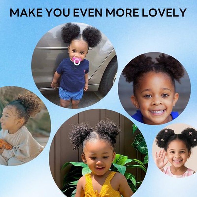 Afro Puff Human Hair Drawstring Ponytail for Black Women,Kids ,Girls,4 Inch Curly with 3 Clibs 1# Natural Black 100% Remy Human Hair Extensions Breathable Smooth Easy to Wear Hairpieces(1B# 4inch)