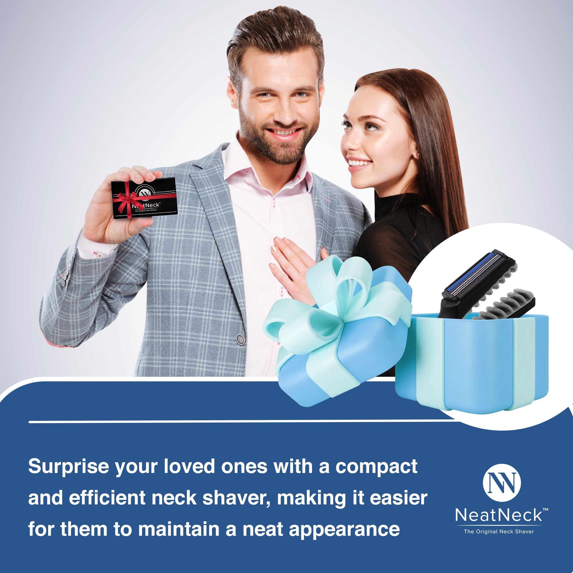 NeatNeck Precision Neck Shaver for Men and Women - Compact & Comfortable Grip with 3 Disposables Razor Blades - Smooth Shave for Harry Necks - Portable Design, Up to 30 Uses - Helps Sensitive Skin