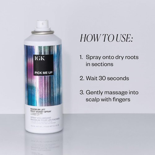 IGK Pick Me Up Maximum Lift Root Boost Spray - Instantly Adds Volume & Thickness | Vegan | 5 Oz