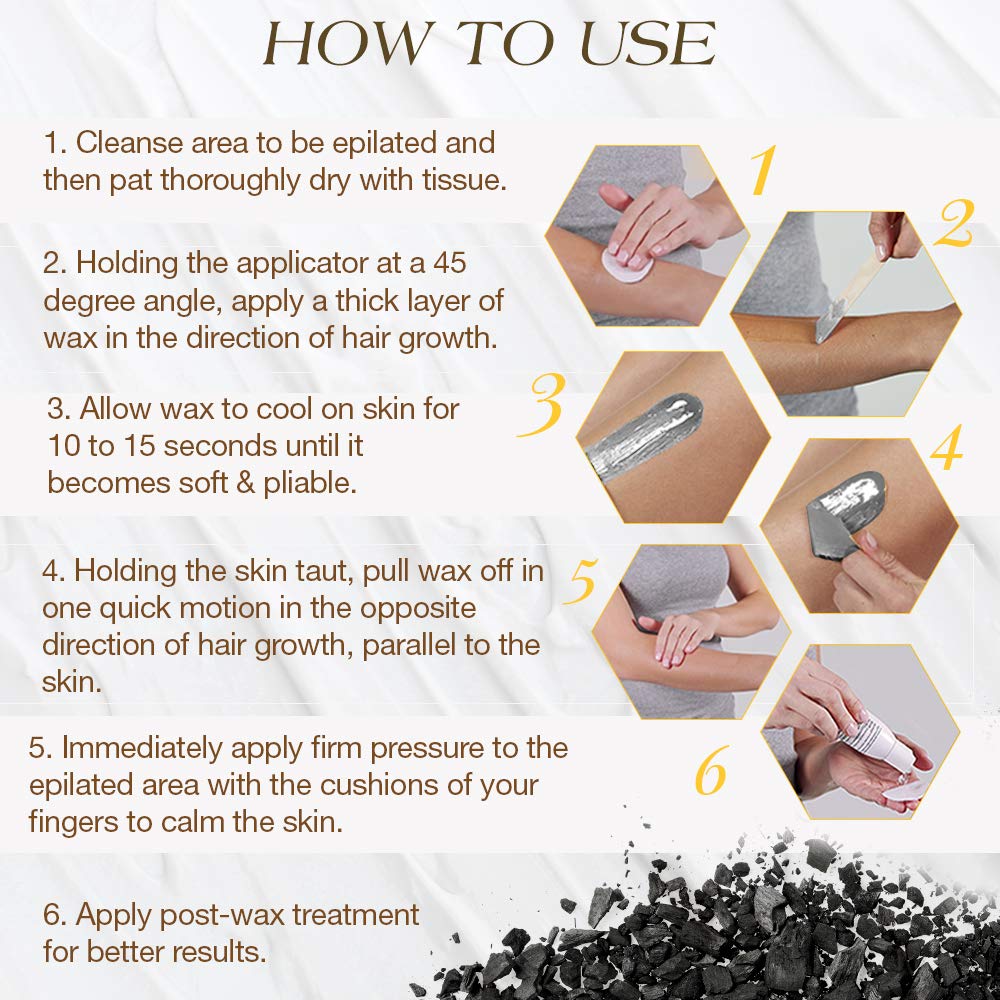 GiGi Charcoal Detox Hard Wax for Hair Removal, Face & Body, 5 oz