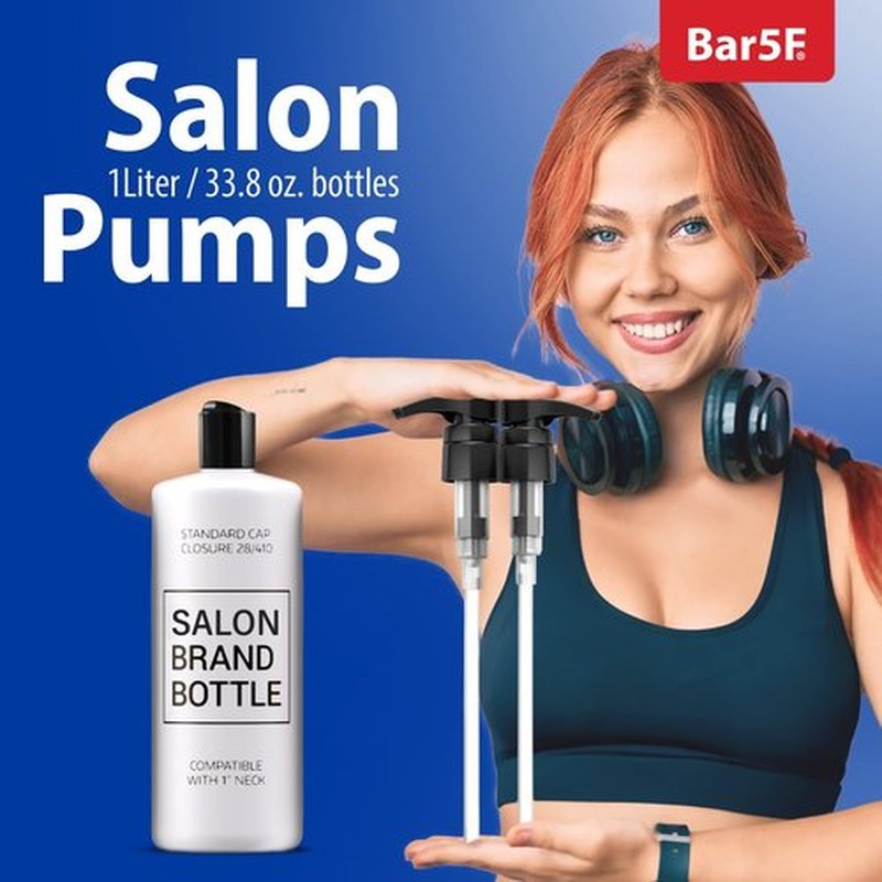 Skiennix 33.8 oz Shampoo & Conditioner Pumps - 2-Pack Dispenser for Salon Bottles (Black)