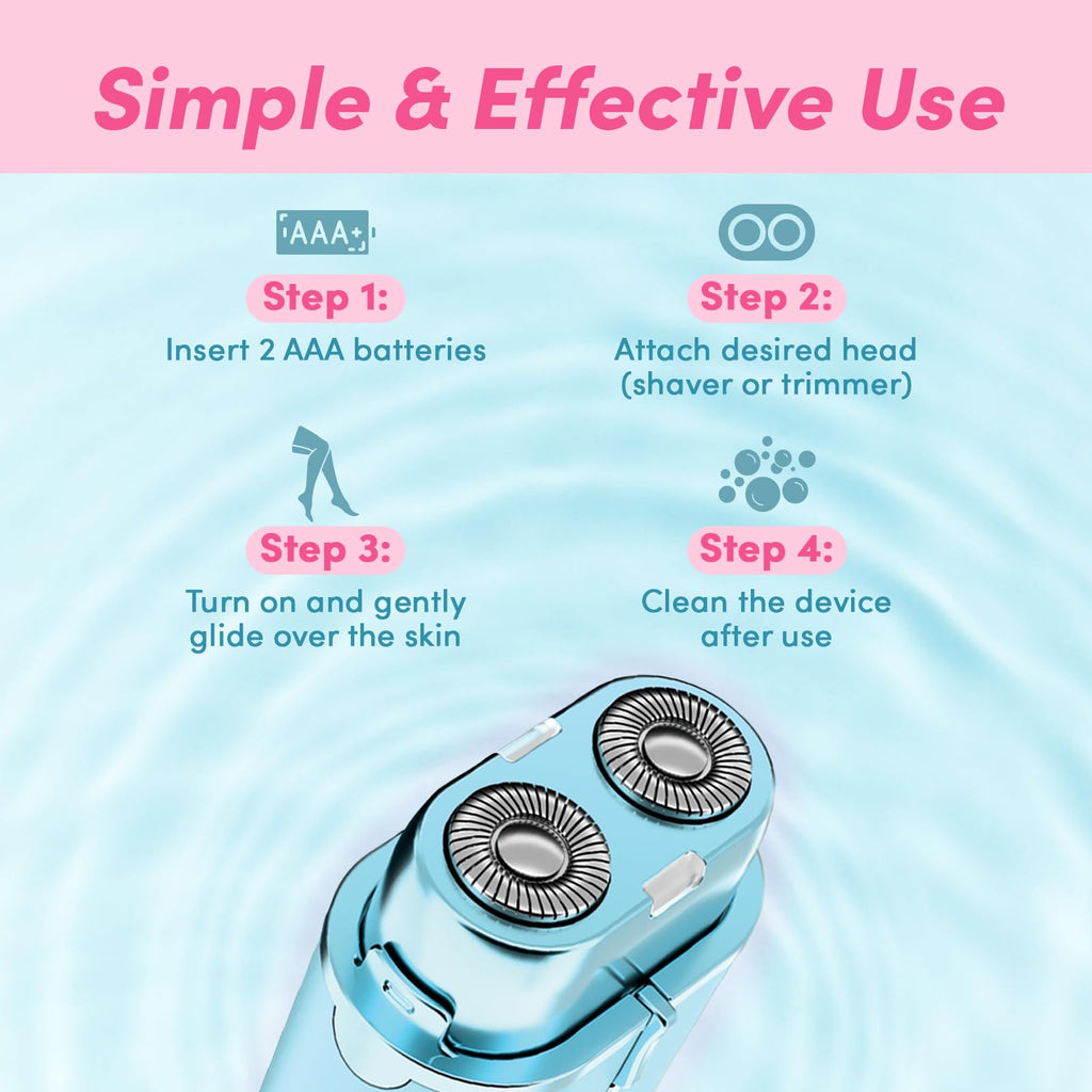 PURSONIC Electric Shaver for Women - Painless Facial Hair Remover, Bikini & Pubic Trimmer, Epilator