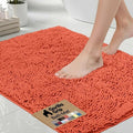 GORILLA GRIP Bath Rug Mat - Thick Soft Absorbent Chenille | Quick Dry Microfiber 60x24 Coral