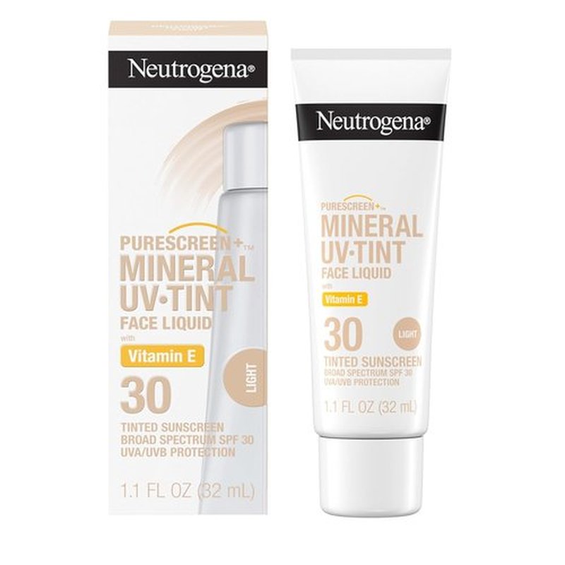 Neutrogena Purescreen+ Tinted Sunscreen - 100% Mineral Actives, Vitamin E, SPF 30, Water Resistant, 1.1 fl oz