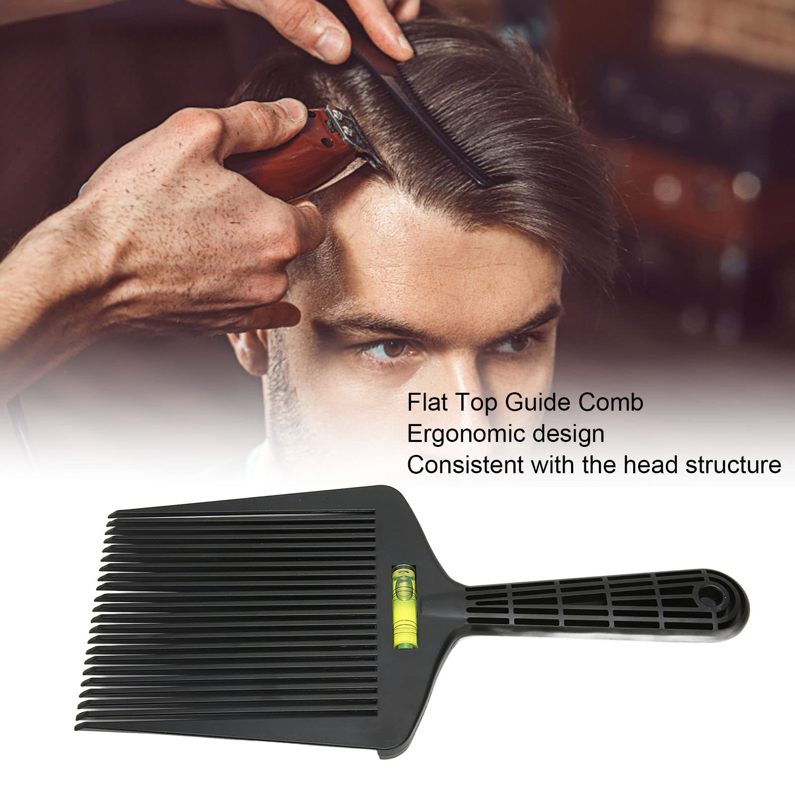 Flat Top Guide Comb, Straightening Teeth Flat Top Comb Lightweight, Precise Hair Trimming for Barber Shops