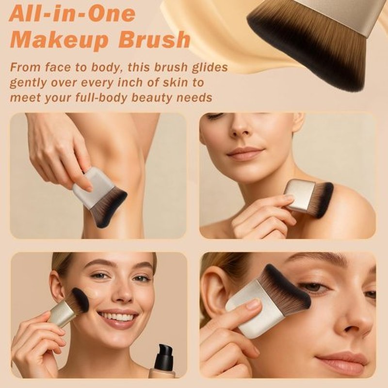 Kabuki Self Tanner Brush - Flawless Full Body & Face Makeup Applicator for Tanning, Bronzer & Lotion