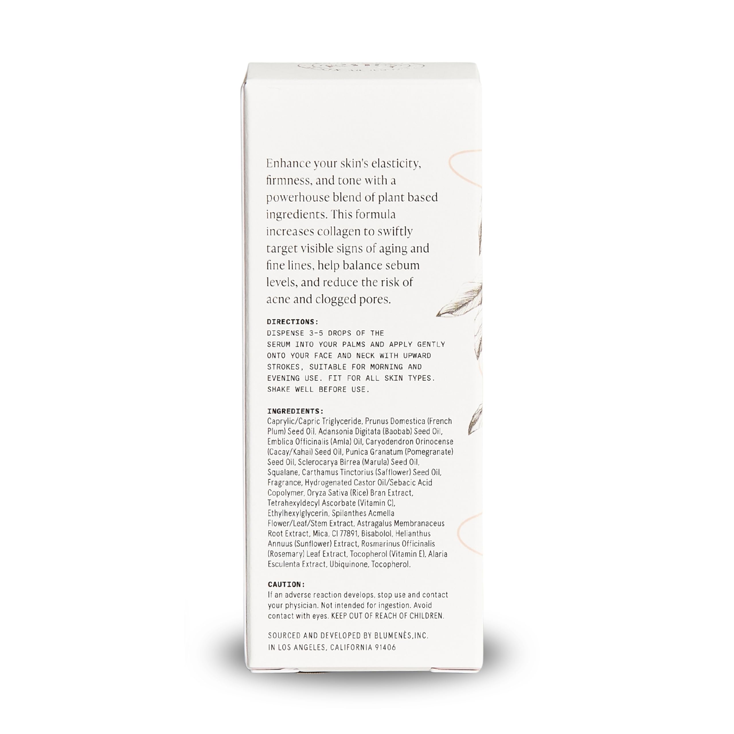 Blumenes Surreal Silk Lifting & Plumping Serum – Helps Reduce the Appearance of Wrinkles & Dark Spots with Vitamin C, Marine & Plant-Based, Botanical Complex – Supports Collagen & Firms Skin - 10 mL