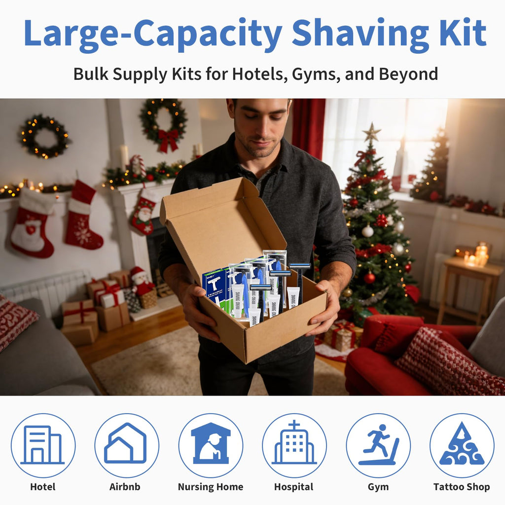 MAGDIY Shaving Kit Bulk 120 Pack, Shaving Cream Disposable Razors Bulk for Men, Twin Blade Razors Travel Size Cream, Individually Wrapped Toiletries for Homeless Travel Hotel Airbnb Donation Church