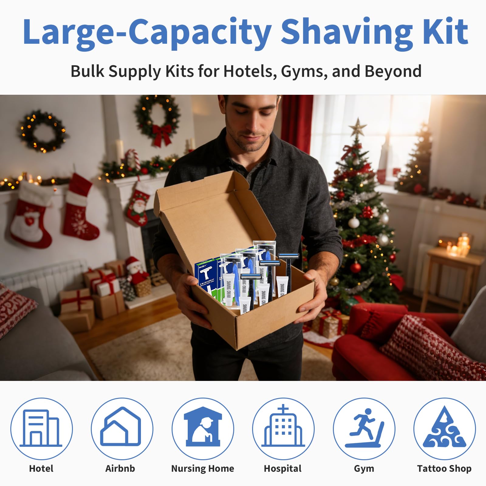 MAGDIY Shaving Kit Bulk 120 Pack, Shaving Cream Disposable Razors Bulk for Men, Twin Blade Razors Travel Size Cream, Individually Wrapped Toiletries for Homeless Travel Hotel Airbnb Donation Church