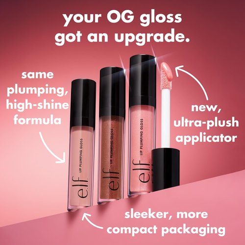 e.l.f. Lip Plumping Gloss - High-Shine Hydration for Fuller Lips | Mocha Twist, 0.1 Fl Oz