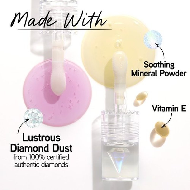 Physicians Formula Mineral Wear Diamond Lip Oil, High-Shine Serum Hybrid with Diamond Dust, Vitamin E, & Mineral Powder, Talc-Free, Cruelty-Free, & Vegan - Pink Diamond