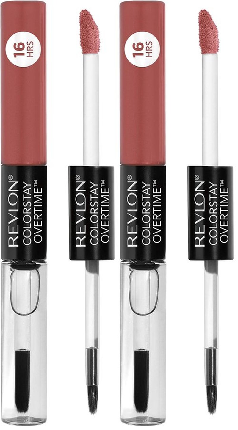 REVLON Liquid Lipstick with Clear Lip Gloss, ColorStay Overtime Lipcolor, Dual Ended with Vitamin E, 360 Endless Spice, 0.07 Oz (Pack of 2)