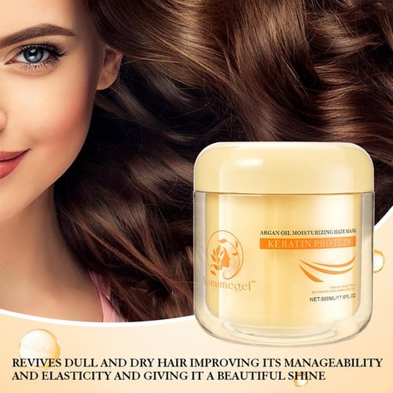 Aomimegel Collagen Hair Mask,Deep Repair Conditioning Argan Oil Hair Mask for Damaged Hair Treatment, Deep Conditioner Hydrating Hair Masque for All Hair Types 16.9oz 500ml