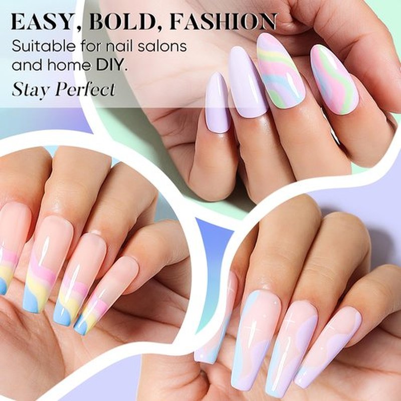 AIMEILI Soak Off Spring Summer Gel Polish Easter Pastel Pink Yellow Blue Purple Gel Nail Polish Easter Decorations Nail Art Color Set Of 12pcs X 8ml - Kit Set 9