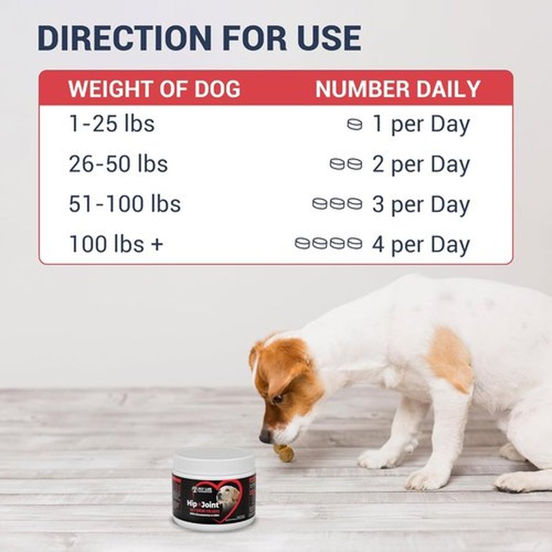 3-in-1 Advanced Dog Hip & Joint Supplement - Tasty Soft Chews with Glucosamine & MSM for All Breeds - Chicken Flavor
