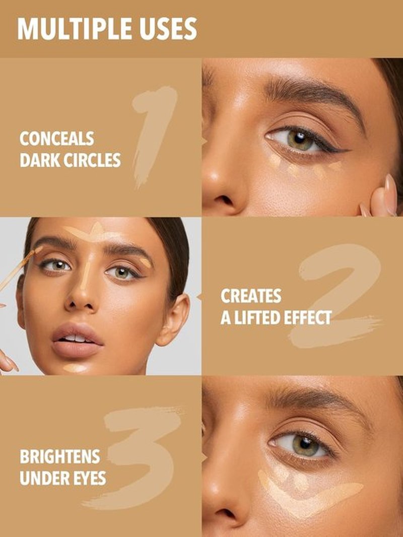 SheGlam 12HR Full Coverage Concealer - Matte Finish for Under Eye & Dark Circles | Acorn