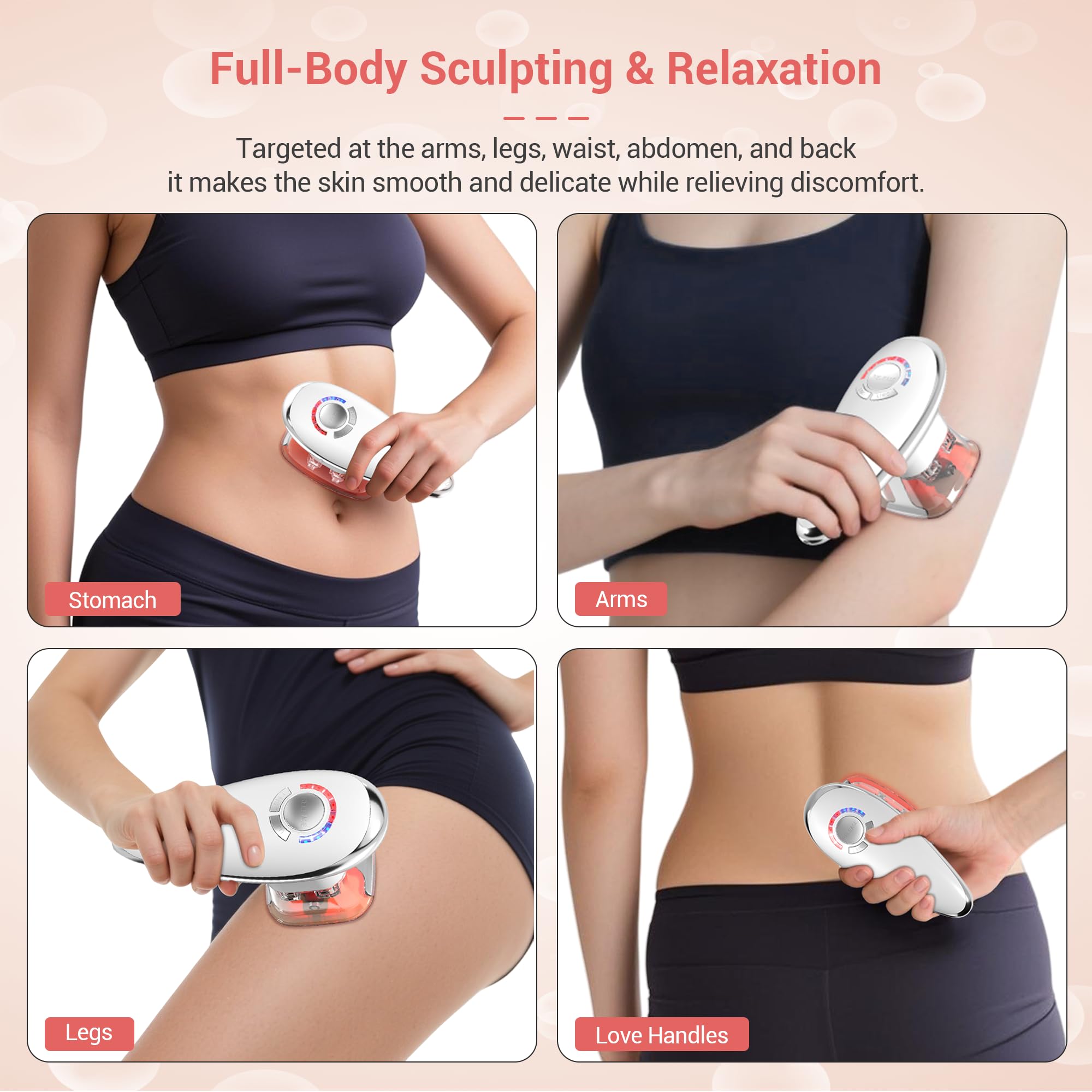 Queleay 3-in-1 Body Sculpting Machine, Body Sculptor Massager, Reduce Stretch Marks & Cellulite Massagers Tool for Stomach, Arms, Legs, Love Handles, Effectively Tightens Skin