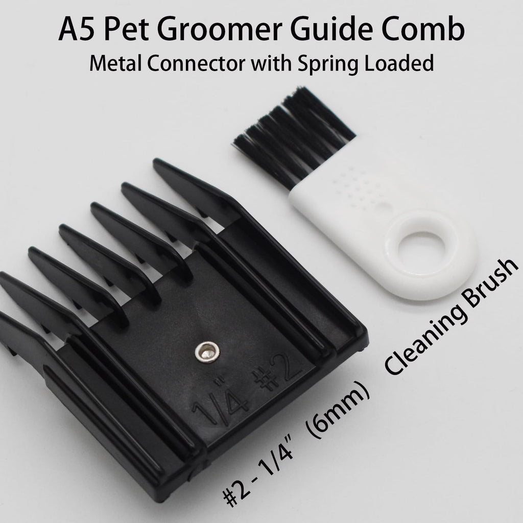 AIRERA Professional A5 Style Animal Hair Clipper Attachment Guard Guide Cutting Combs 76926-900, Compatible with Oster Classic 76 A5 Andis AG BG Wahl KM Pet Groomers (Black, #2-1/4")