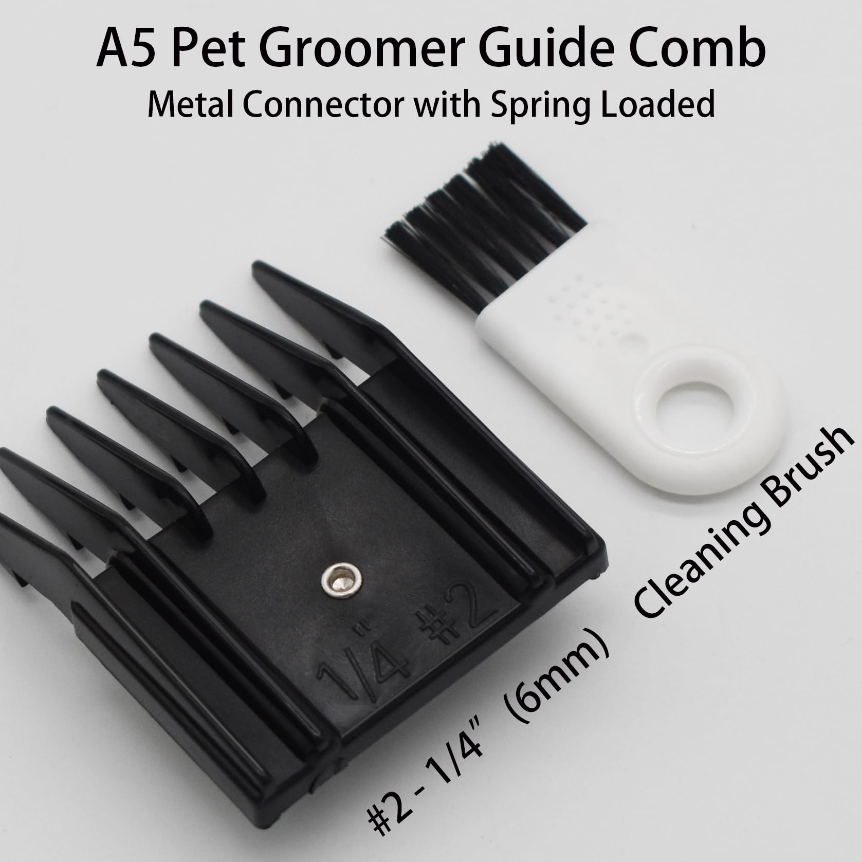AIRERA Professional A5 Style Animal Hair Clipper Attachment Guard Guide Cutting Combs 76926-900, Compatible with Oster Classic 76 A5 Andis AG BG Wahl KM Pet Groomers (Black, #2-1/4")