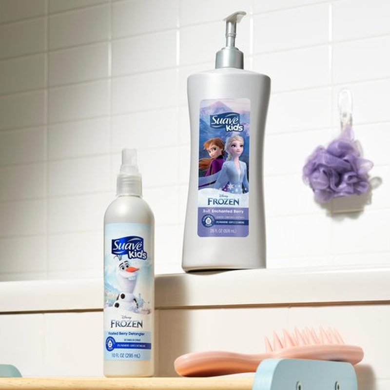Suave Kids 3 in 1 Enchanted Berry Shampoo, Conditioner, & Body Wash,Dermatologist Tested and Tear-free 28 Oz, (Pack of 4) Packaging may vary