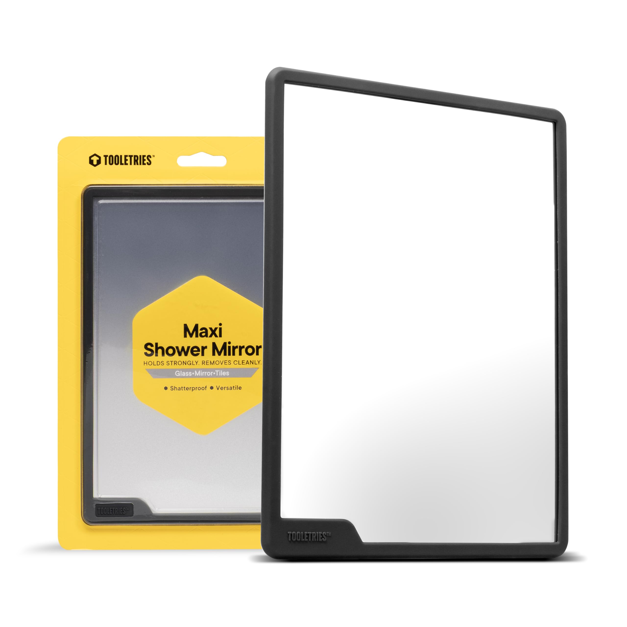 TOOLETRIES Hugo Maxi Large Shower Mirror for Shaving – Charcoal
