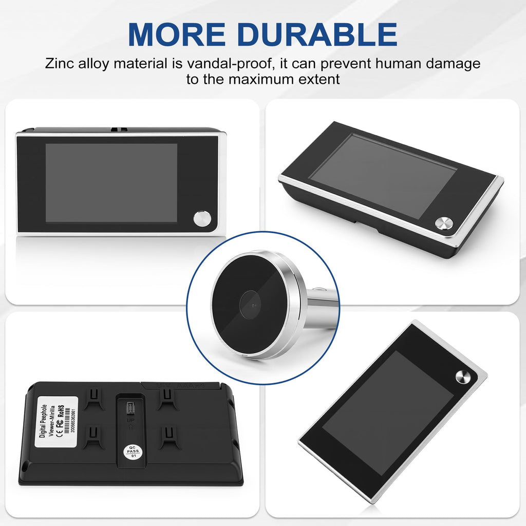 3.5 Inch Digital Hole Viewer with 120° Wide Angle LCD Screen – Battery Powered Electronic Door Camera for Home Security, Apartment, Hotel, Easy DIY Installation (Batteries Not Included)