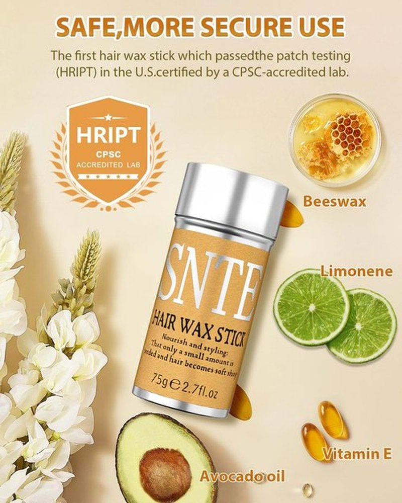 Samnyte Hair Wax Stick, 2PCS Wax Stick for Hair Slick Stick, Hair Wax for Flyaways Hair Gel Stick Non-greasy Styling Cream for Fly Away & Frizz Hair