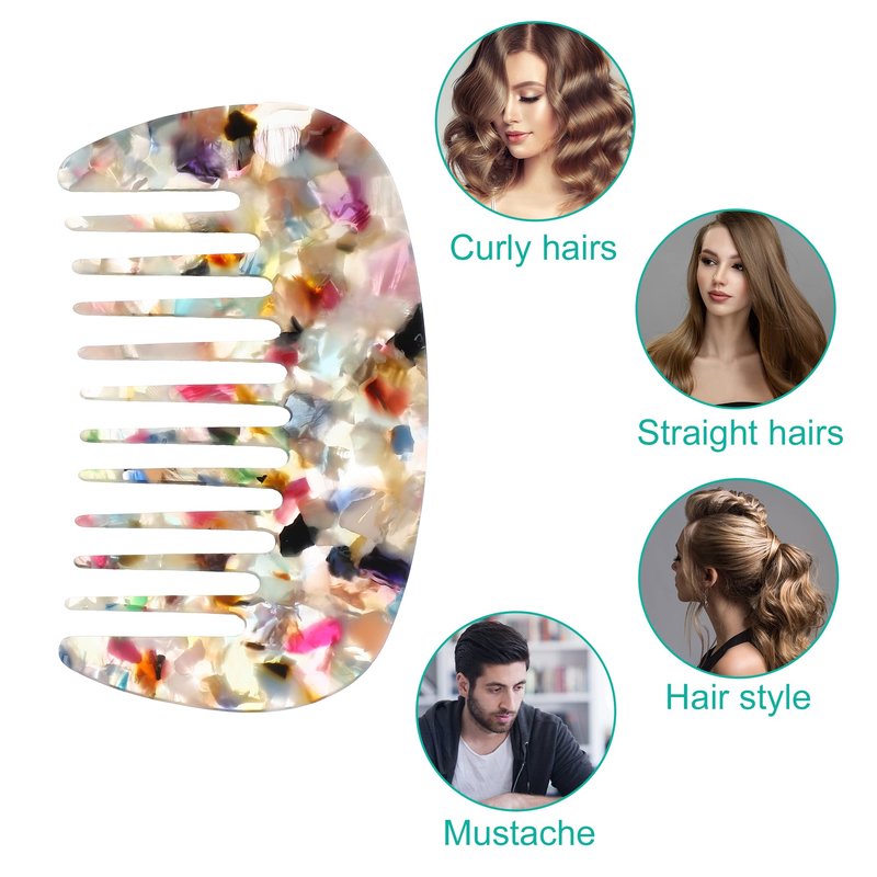 VOCOSTE Mini Hair Comb Wide Tooth, Anti-Static Pocket Size Comb for Thick, Curly Hair, Hair Care, Detangling Comb, for Wet and Dry, Multicolor