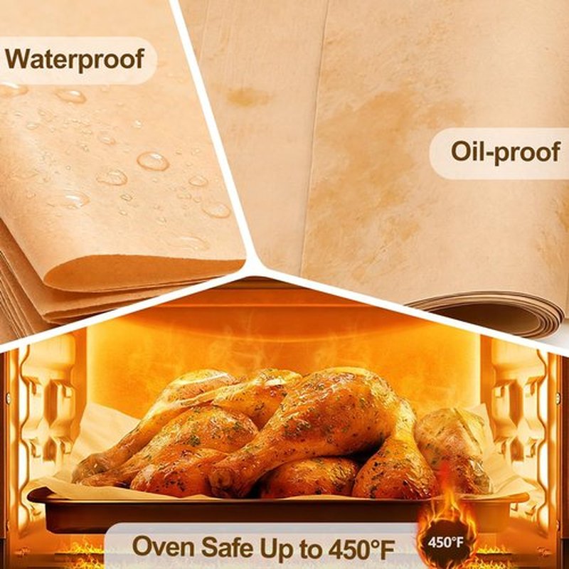 Skiennix Unbleached Silicone Coated Parchment Paper Sheets - 400 Pcs, 12x16 Inch, Non-Stick Baking Solution
