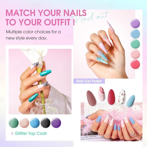 ROSALIND 30PCS Gel Nail Polish Set, 26 Classic Colors Gel Polish kit with Base Coat Glossy Matte and Glitter Top Coat Gel Nails Set All Seasons Collection Gift for Women