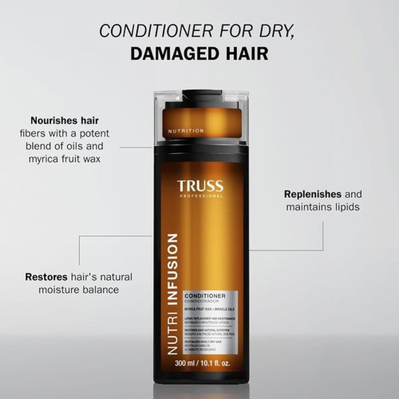 TRUSS Nutri Infusion Hair Conditioner - Moisturizing Formula with Myrica Fruit Wax & Miracle Oils | 10.14 fl oz