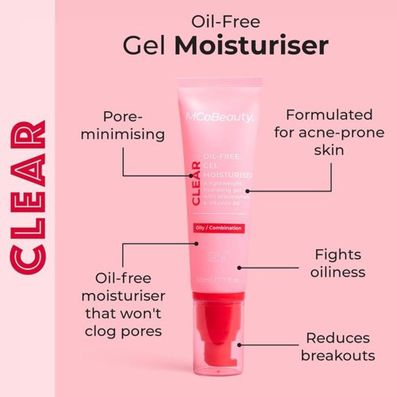 MCoBeauty - Oil-Free Gel Face Moisturizer - Lightweight Hydrating Formula for Shine-Free Skin | Vegan & Cruelty-Free