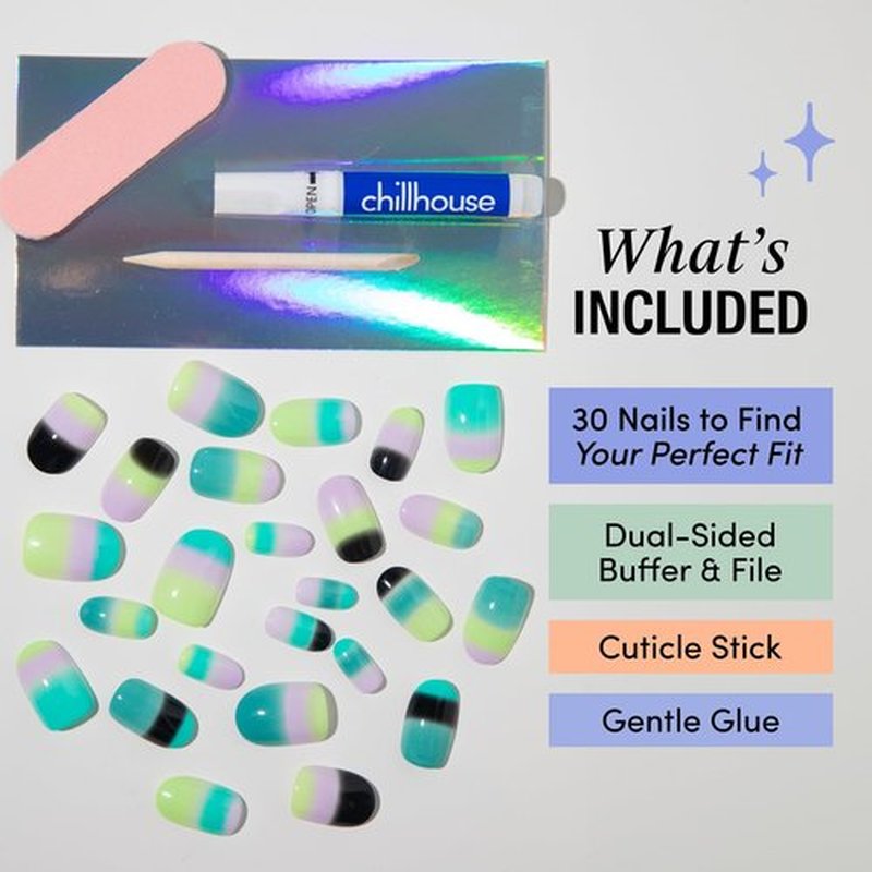 Chillhouse - Chill Tips, Press on Nails Kit - Shades of Mohair (Oval) - 24 Nail Shapes & Sizes - Up to 2 Weeks of Wear - Customizable Fit - Reusable - Latina Founded & Women Owned - Beauty & Self Care