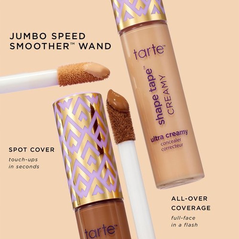 tarte shape tape creamy concealer – Full Coverage Makeup with Built-In Eye Cream, 24HR Hydrating Natural Moisturizing Matte Finish for Redness & Fine Lines, Vegan & Cruelty-Free, travel size, 22N