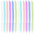 12 Pieces Glass Cuticle Pusher Crystal Double Sided Cuticle Trimmer Manicure File Glass Cuticle Stick Precision Filling Remover Tool Buffer for Women Salon Home Use, 6 Colors