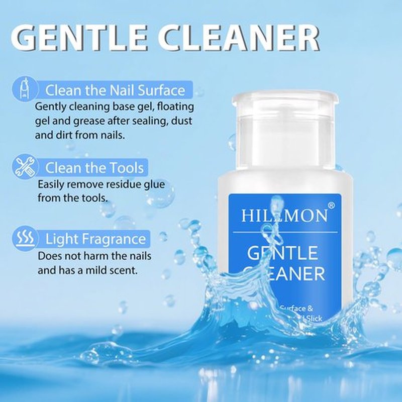 Skiennix Push-On Nail Cleaner - Gentle Surface Cleanser for Gel & Art DIY | 160ml Pump Bottle