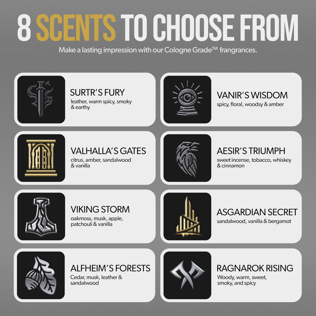 Concentrated Cologne for Men by Beard Struggle - 6x More Longer Than Traditional Colognes - Gold Collection - Valhalla's Gates - Mens Cologne, 15 mL / 0.5 US. fl. oz. Glass Roller Bottle