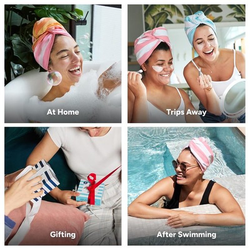 Dock & Bay Turban Hair Towel - for Home & The Beach - Super Absorbent, Quick Dry - Pink Paradise