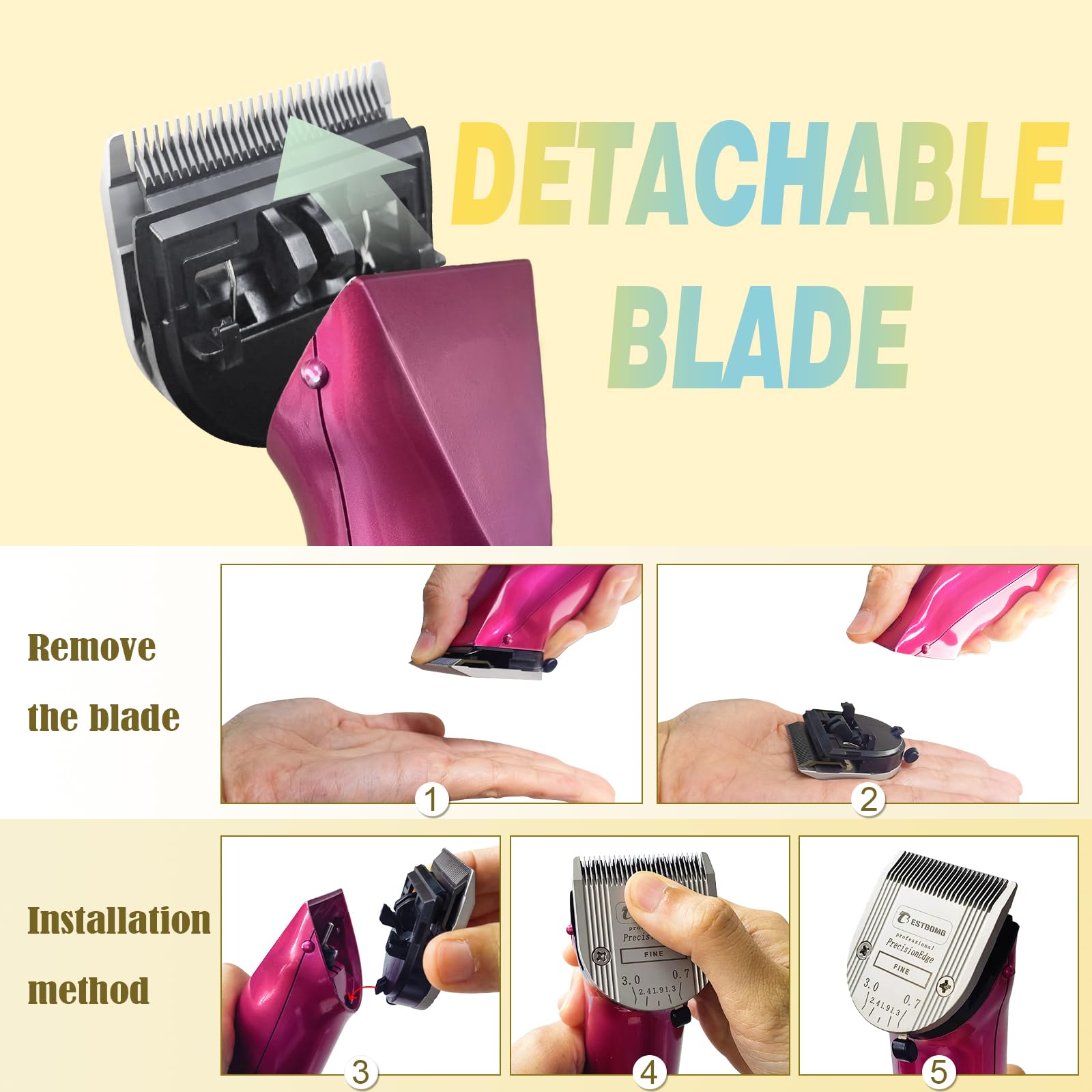 Dog 5-in-1 Adjustable Fine Blade Compatible with Wahl Arco Clipper