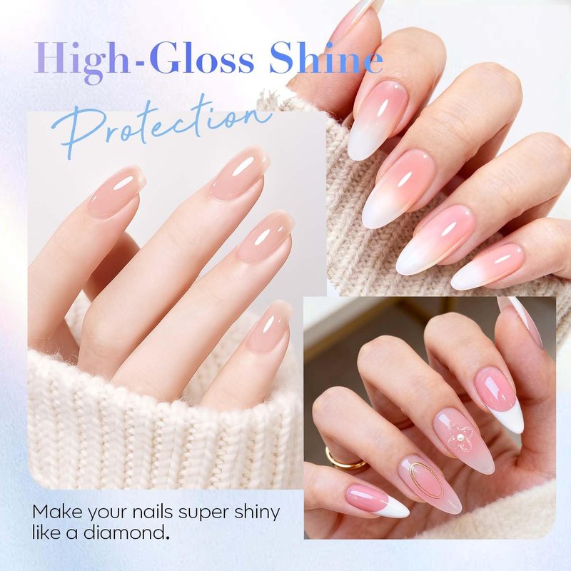 AZUREBEAUTY Gel Top Coat - No Wipe High Gloss Finish | 18ml Clear Long-Lasting Shine for Manicure
