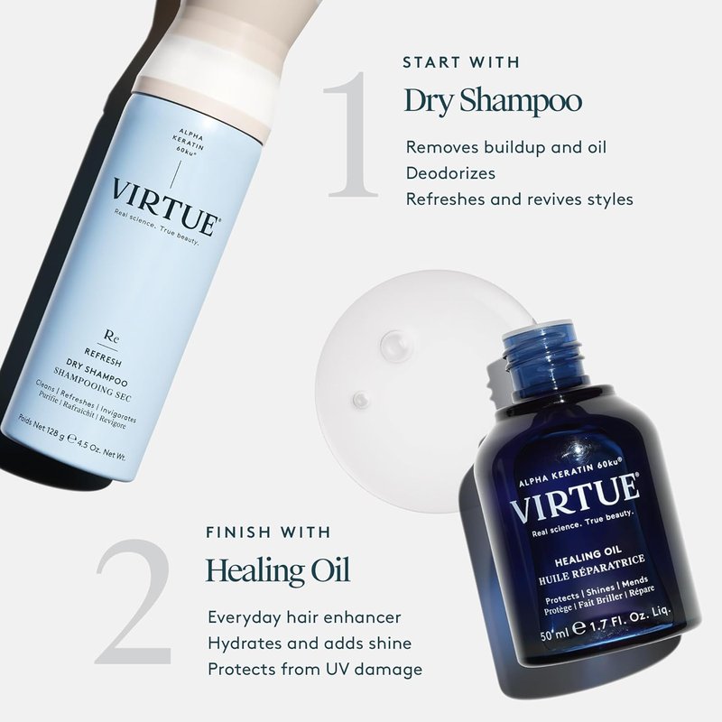 Virtue Dry Shampoo Spray - Sulfate-Free Formula for Oily Hair | Safe for All Hair Types