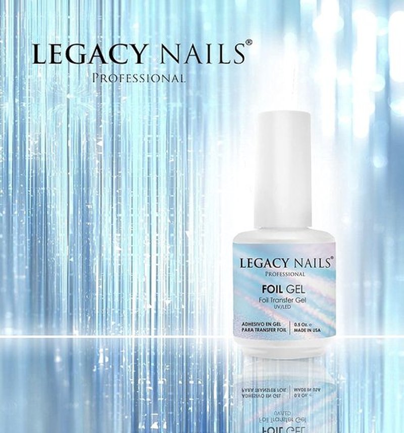 Legacy Nails Professional FOIL TRANSFER GEL 0.5oz - Nail Art Adhesive Gel for Foil Designs, Quick-Drying, UV/LED Curing, Long-Lasting, Easy to Use for Acrylic & Natural Nails