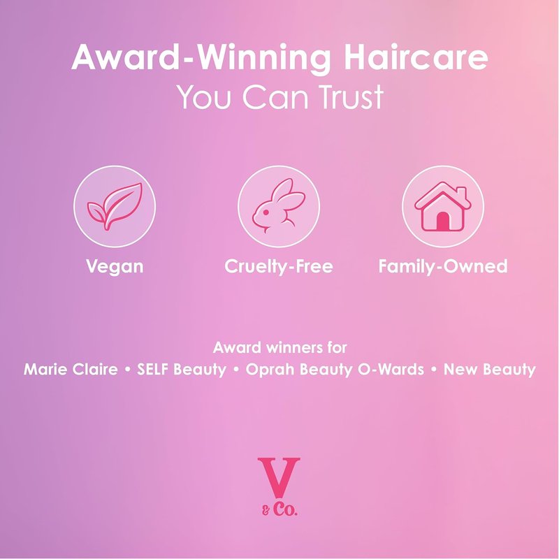 V&Co. Curly Pop Curl Defining Conditioner - Sulfate & Paraben Free Hydrating Formula with Peptides & Jojoba Oil | 12 fl oz