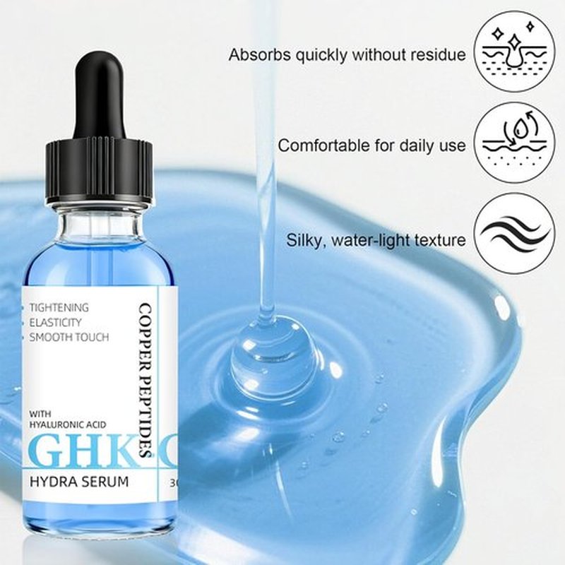 GHK-Cu Copper Peptide Facial Serum - Moisture-Balancing Hydration with Hyaluronic Acid | 1 fl oz