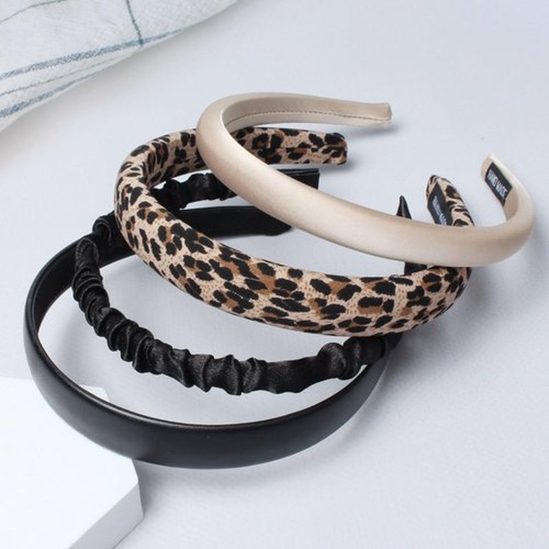 Cuizhiyu 6PK Fashion Headbands for Women Non Slip Cute Pearl Headband Leopard Padded Headbands Black Hair Accessories