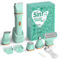 KINGTEE 5-in-1 Electric Bikini Trimmer for Women – IPX7 Waterproof Shaver, Cordless Body & Facial Razors for Women, Ceramic Blades, USB-C Rechargeable, Painless Hair Removal Kit (Pure Green)